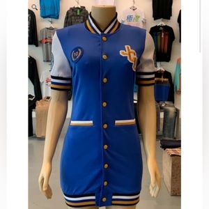 JELLY JEALOUS "UNIVERSITY" DRESS — BLUE